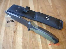 2008 TOPS BUCK KNIFE 655 SHORT NIGHTHAWK BLACK OX 420HC BLADE RUBBER GRIP HANDLE
