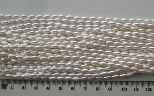 50 x acrylic oval beads, 6mm x 3mm, pearly ivory coloured - Picture 1 of 1