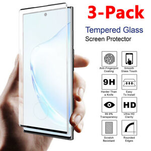 3X Tempered Glass Full Curved Screen Protector For Samsung Galaxy Note10 Note10+