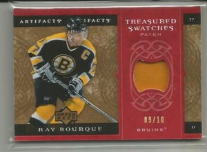 2007-08 Upper Deck Artifacts Treasured Swatches Ray Bourque Jersey Patch #ed 10