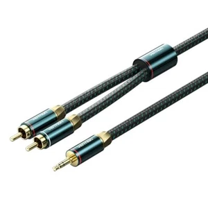 Cable de 3,5 mm a RCA 2RCA TRS Hi-Fi Trenzado AUX Audio DJ Controlador Altavoz TV Coche - Imagen 1 de 24