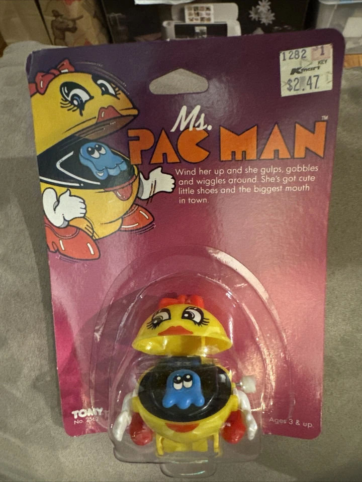 Vintage 1982 TOMY Bally Midway MS Pac Man Wind up Toy #2562