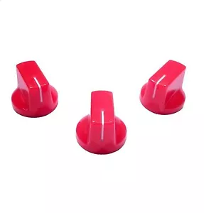 Red Pointer Knobs with Set Screws 1/4" for DIY Effects Pedal Projects - Set of 3 - Picture 1 of 3