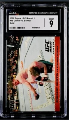 2009 Topps UFC Round 1 - #19 Gold Forrest Griffin Stephan Bonnar (RC) CGC 9 MINT - Image 1 of 3