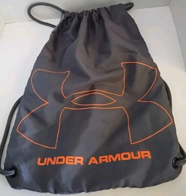 Under Armour Sackpack Drawstring Backpack Sack Pack Gym Bag Orange/Gray - Image 1 of 4