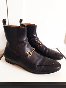 Stivaletti Gucci Jordaan neri Horsebit UK 5.5/EU 38.5/US 8.5 rrp £1050 - Foto 1 di 18