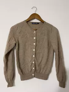 WoolOvers Damen Cardigan langarm XS braun kaschmirbraun Merino vorne Knopf #2373 - Bild 1 von 7