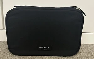 Prada Beauty Vip Gift Large Black Pouch Toiletries Bag with Mirror NO BOX - Picture 1 of 7
