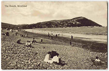 The Beach Minehead Somerset - Vintage Valentines Postcard R26