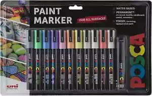 12 x Posca Paint-In-A-Pen Markers Assorted Colours - Picture 1 of 2