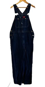 Dickies Mens Overalls Size W34 X L34 Blue Denim Carpenter Work Bib Cotton Logo - Bild 1 von 15