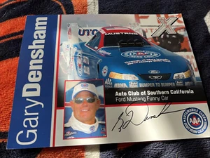 GARY DENSHAM, NHRA Funny Car Driver, Extremely Rare Autographed 2004 Photo - Picture 1 of 12