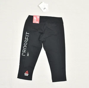 NEW Reebok Women Capri Legging Polyester Black Size S Crossfit - Picture 1 of 8