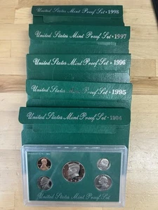 Lot Of 5 Clad Proof Sets U.S. Mint Original Packaging OGP COA 1994-1998 - Picture 1 of 1