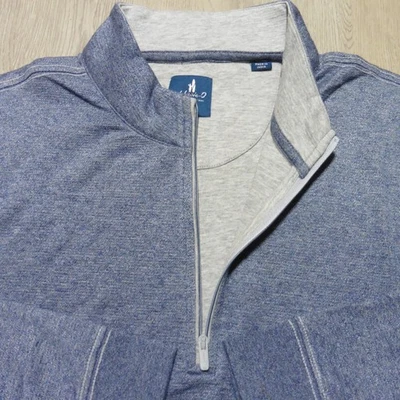JOHNNIE-O Mens L LARGE SULLY HANKS PULLOVER NAVY BLUE LIGHTWEIGHT 1/4 ZIP - Image 1 of 4