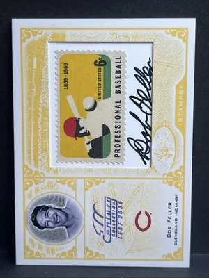 2005 Leaf Century Collection US Stamp Auto Bob Feller 04/69 - Image 1 of 3