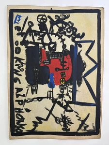 Jean-Michel Basquiat COA Art Painting Original Drawing Vintage Paper Signed - Picture 1 of 3