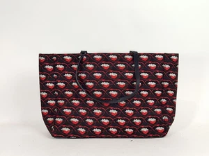 Philip Treacy Black Silk Monroe Lip Print Warhol Tote Bag Handbag - Picture 1 of 7