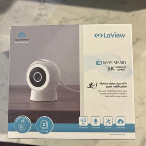 LaView HD Wi-Fi Smart 3K Outdoor Camera 2-Pack with Motion Detection - Picture 1 of 1