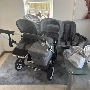 Bugaboo Donkey3 Grey melangeP ushchairs Double/twin Seat Stroller (cel 1) - Picture 1 of 7