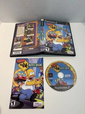 Simpsons Hit & Run CIB PS2 Sony PlayStation 2 (2003) COMPLETE Black Label - Image 1 of 2