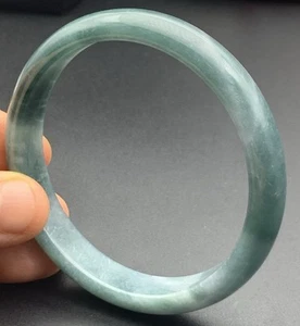 Video Certified Green Natural A JADE JADEITE Circle Bangle Bracelet 59 mm 419699 - Picture 1 of 6