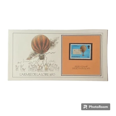 1870 Larmee De La Loire Jersey Stamp Basil Smith Print Issued 1973 Aviation - Image 1 of 4
