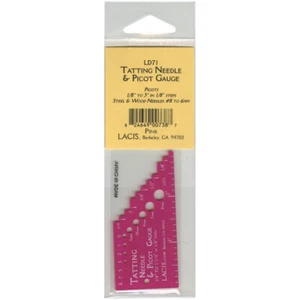 Lacis Tatting Needle & Picot Gauge-Pink - Picture 1 of 1