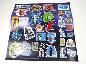 Star Wars The Clone Wars Large Sticker Sheet 2008 Brand New Lucasfilm Anakin - Picture 1 of 9