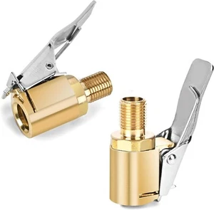 2 Stück Verriegelbares Reifenluftfutter, Messing Reifenfüllschlauch Adapter, Reifendüse mit T - Bild 1 von 9
