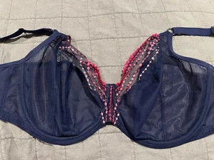 Sujetador con aros Elomi DISCO KISS Matilda 42I 42 I copas transparentes azul nuevo sin etiquetas nuevo - Imagen 1 de 4