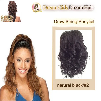 Fine Quality Draw String Wavy Ponytail Hair Piece Extensions Natural black #2 - Image 1 of 4