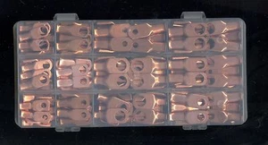 KIT conector terminal anillo cobre batería grande desnuda 120 piezas #4 #6 #8 cable - Imagen 1 de 2