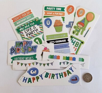 Happy Birthday Stickers - Boy - Scrapbooking Kit Pack #38  - image 1 of 3
