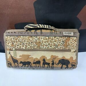 JADE Safari Print w/ Tigers Animal Print Rolling Luggage Foldable Carry-on Bag