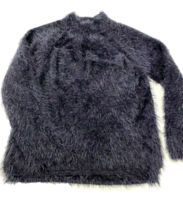 New Girls ZARA eyelash soft furry fuzzy navy mock neck sweater size 9 10 - Picture 1 of 2