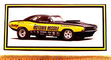 Don Carlton Black and Yellow "MOTOWN MISSILE" NHRA Drag Racing Sticker Decal