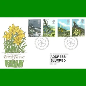 UK FDC British Flowers Commemorative Post Office First Day Cover Stamp 21.3.1979 - Picture 1 of 1