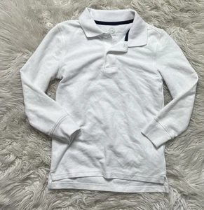 Wonder Nation School Uniform Long Sleeve White Color Polo Shirt, Size S 6 / 7 - Picture 1 of 6