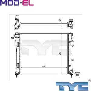 RADIATOR ENGINE COOLING 709-0023-R FOR FIAT PANDA/VAN 500 FORD KA 1.2L 4cyl 0.9L - Picture 1 of 6