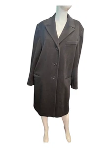 Abrigo de vestir largo negro Calvin Klein para mujer talla mediana - Imagen 1 de 8