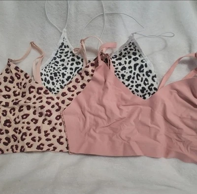 Lote de 3 bralette para mujer talla mediana marrón malva negro blanco Thalia Sodi Foto 1 de 4