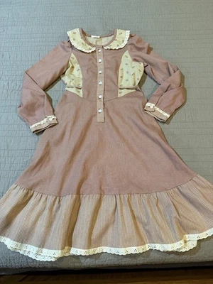 Girl's Vtg DEAR FRIEND Multi Fabric Peter Pan Collar Dress Made in USA Size 7 - Image 1 of 4