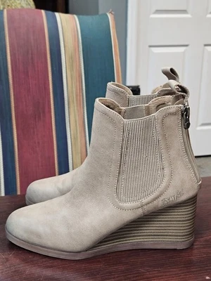 "Blowfish Malibu" brand wedge booties, "Praline" Women's Size 9 - Image 1 of 4
