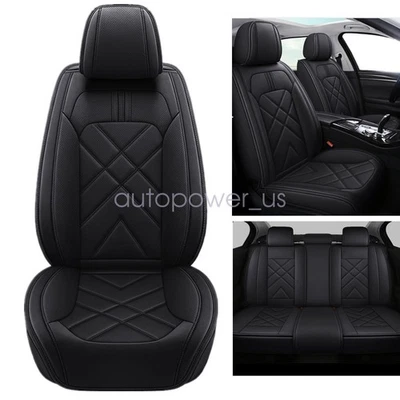 Funda de cojín de cuero sintético delantera y trasera de 5 asientos negra para Toyota RAV4 Foto 1 de 4