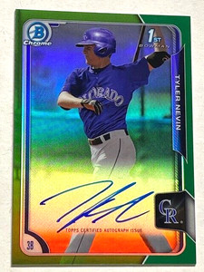 Tyler Nevin 1st Bowman Chrome Green Refractor AUTO RC /99