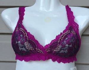HANKY PANKY ENCHANTED LACE BRALETTE BRA #9R7046 WIRELESS PURPLE XS NEW! $72 - Picture 1 of 1