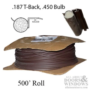 .187 T-Slot Backing, .450 Foam Filled Offset Bulb 500 Foot Roll - Bronze - Picture 1 of 1