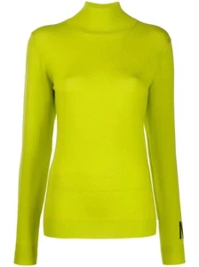 NINA RICCI Green Wool Logo Turtleneck XS - Picture 1 of 4