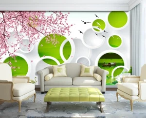 3D Pfirsich Blüte Q7149 Tapete Wandgemälde Fototapete Selbstklebend Kay - Picture 1 of 11